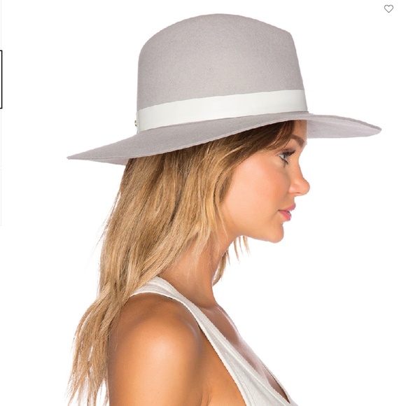 Janessa Leone Henningsen Wool Wide Brim Hat in Silver Sand Gray size Medium main image 12